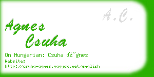 agnes csuha business card